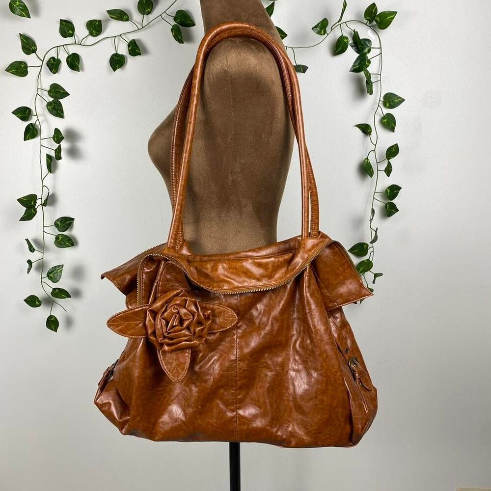 Rue21 ETC! 2000s Slouchy y2k brown rose boho hobo shoulder bag fairy cottage